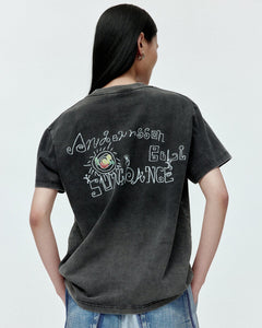 기타 (ESSENTIAL) UNISEX PIGMENT SUN DANCE T-SHIRT atb1404u(BLACK)