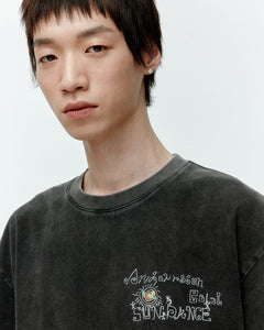 기타 (ESSENTIAL) UNISEX PIGMENT SUN DANCE T-SHIRT atb1404u(BLACK)