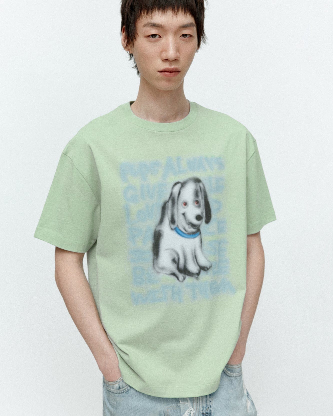 기타 (ESSENTIAL) UNISEX PUPPY T-SHIRT atb1409u(MINT)