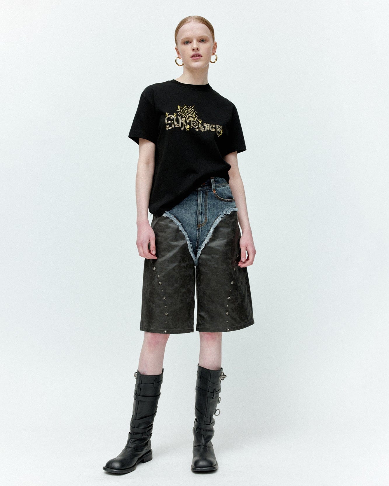 기타 (ESSENTIAL) UNISEX SUN DANCE T-SHIRT atb1401u(BLACK)