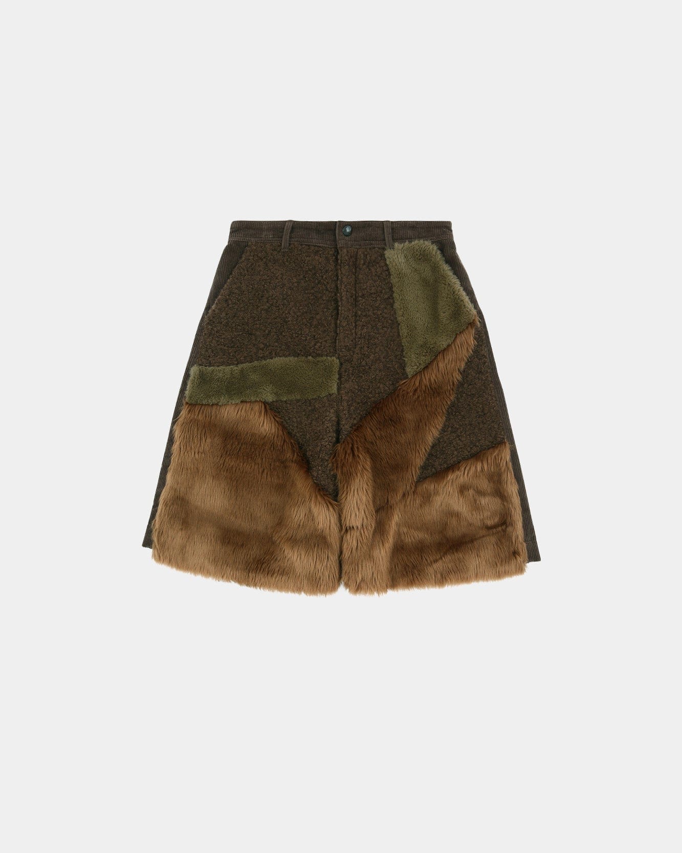 FAUX FUR PATCHWORK SHORTS apa870m(BROWN) – Andersson Bell