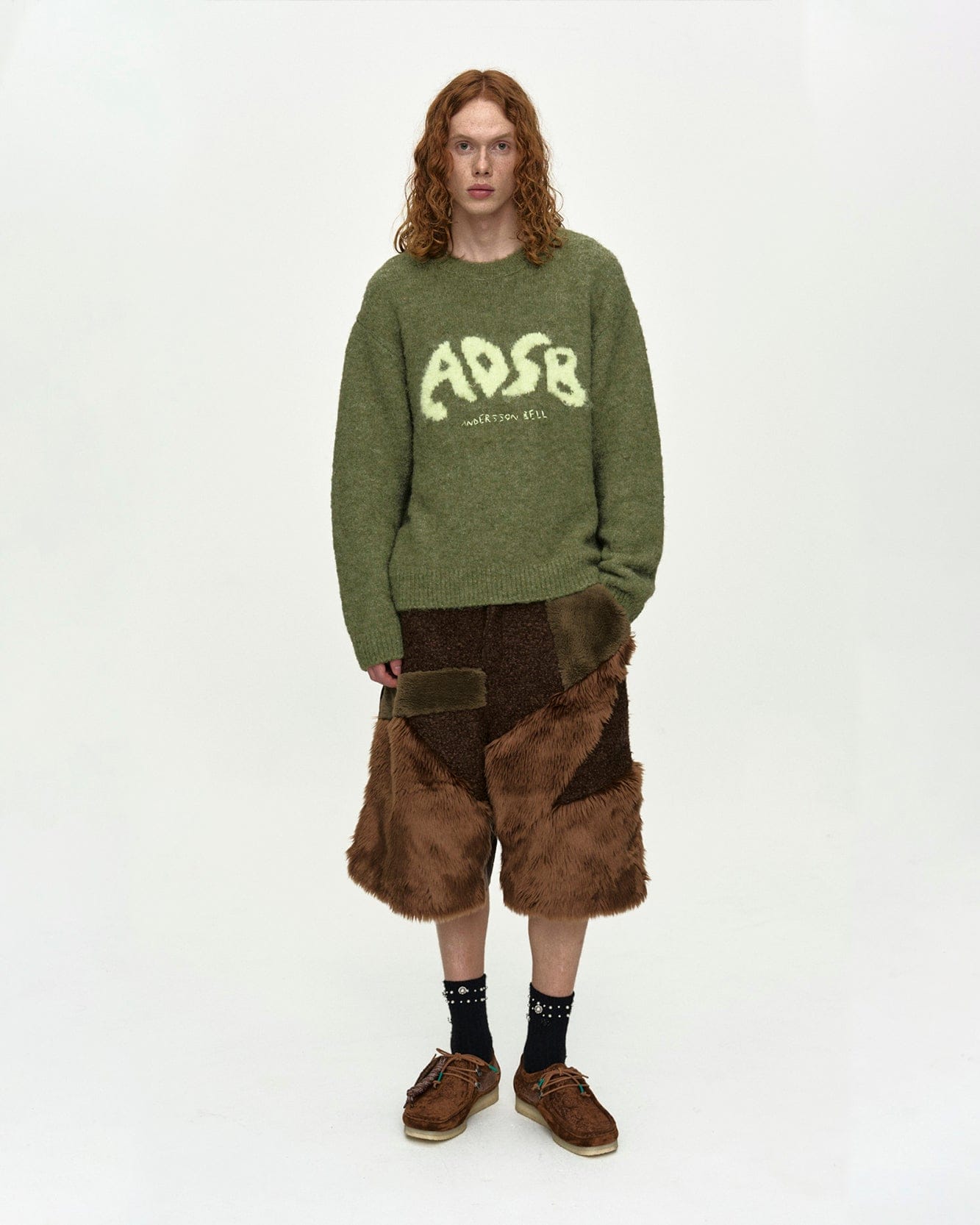 FAUX FUR PATCHWORK SHORTS apa870m(BROWN) – Andersson Bell