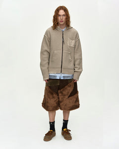 FAUX FUR PATCHWORK SHORTS apa870m(BROWN) – Andersson Bell