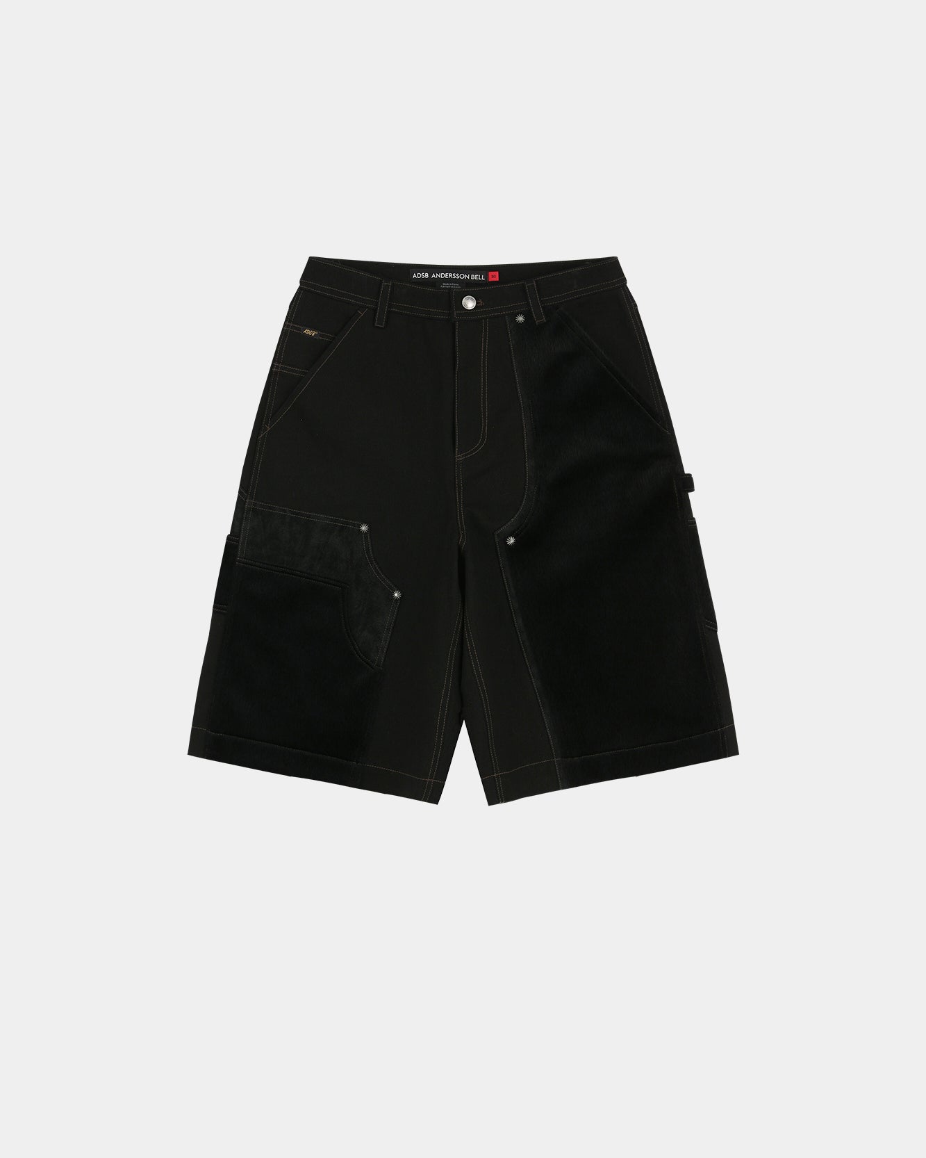 6/9 Scheduled Delivery] FAUX PONY PATCHWORK CARPENTER SHORTS