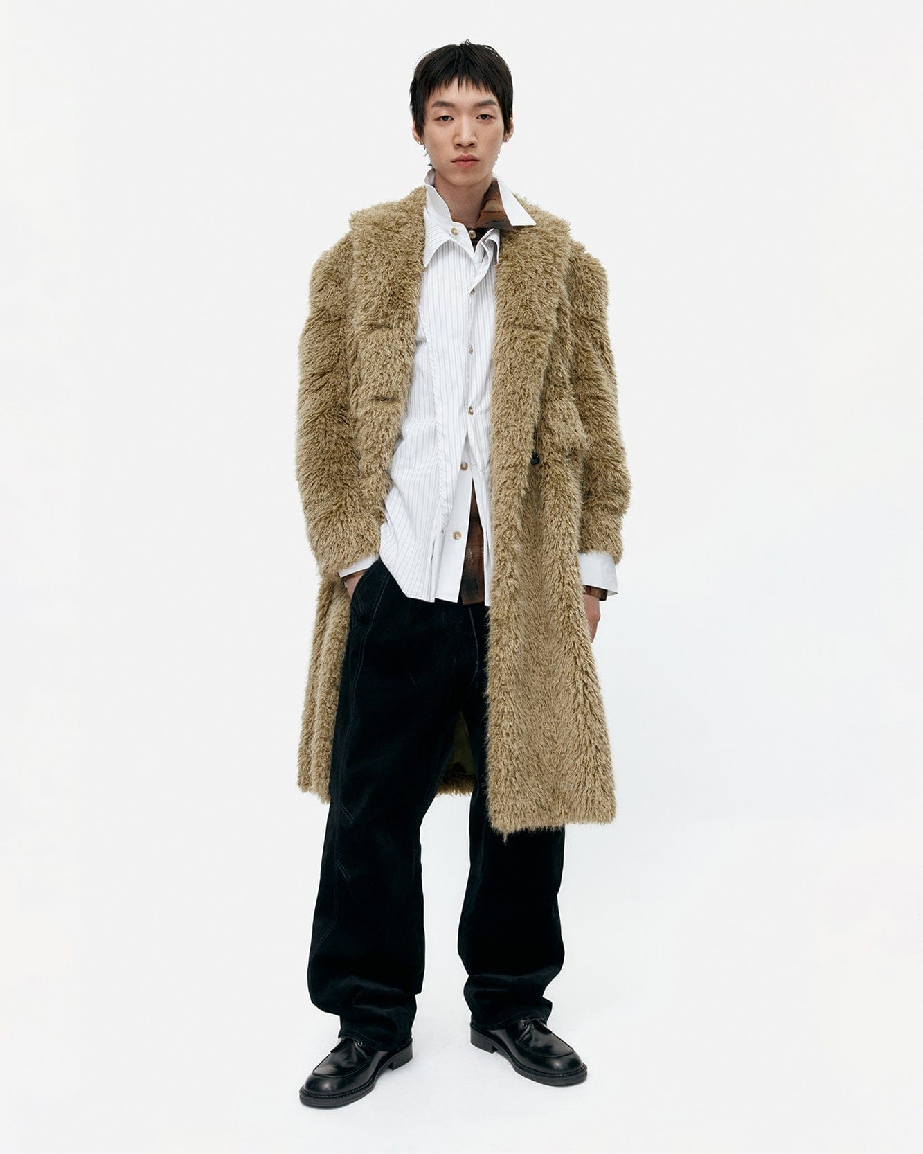 기타 FIELDS FUR BUTTONS COAT awa727w(KHAKI)