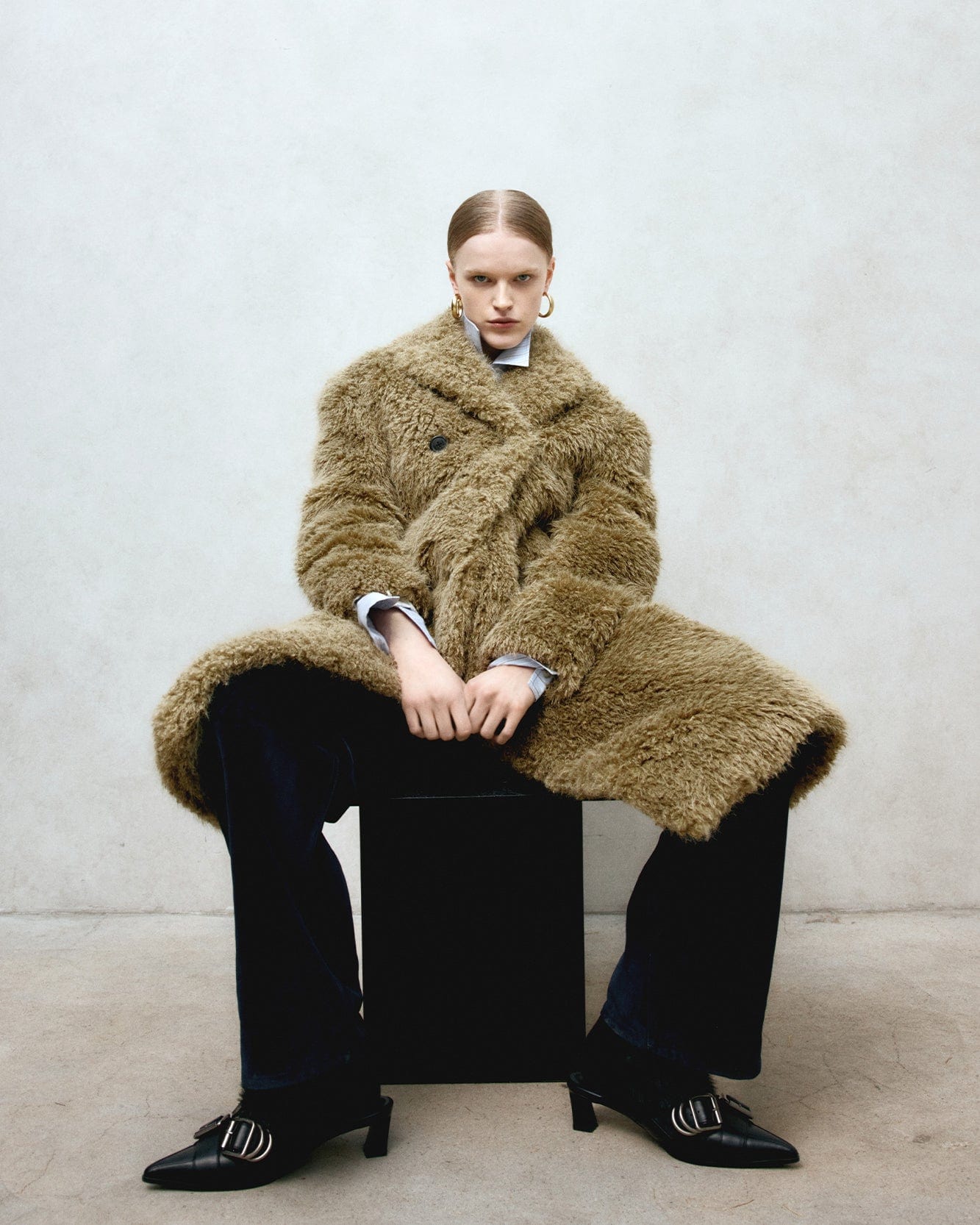 기타 FIELDS FUR BUTTONS COAT awa727w(KHAKI)