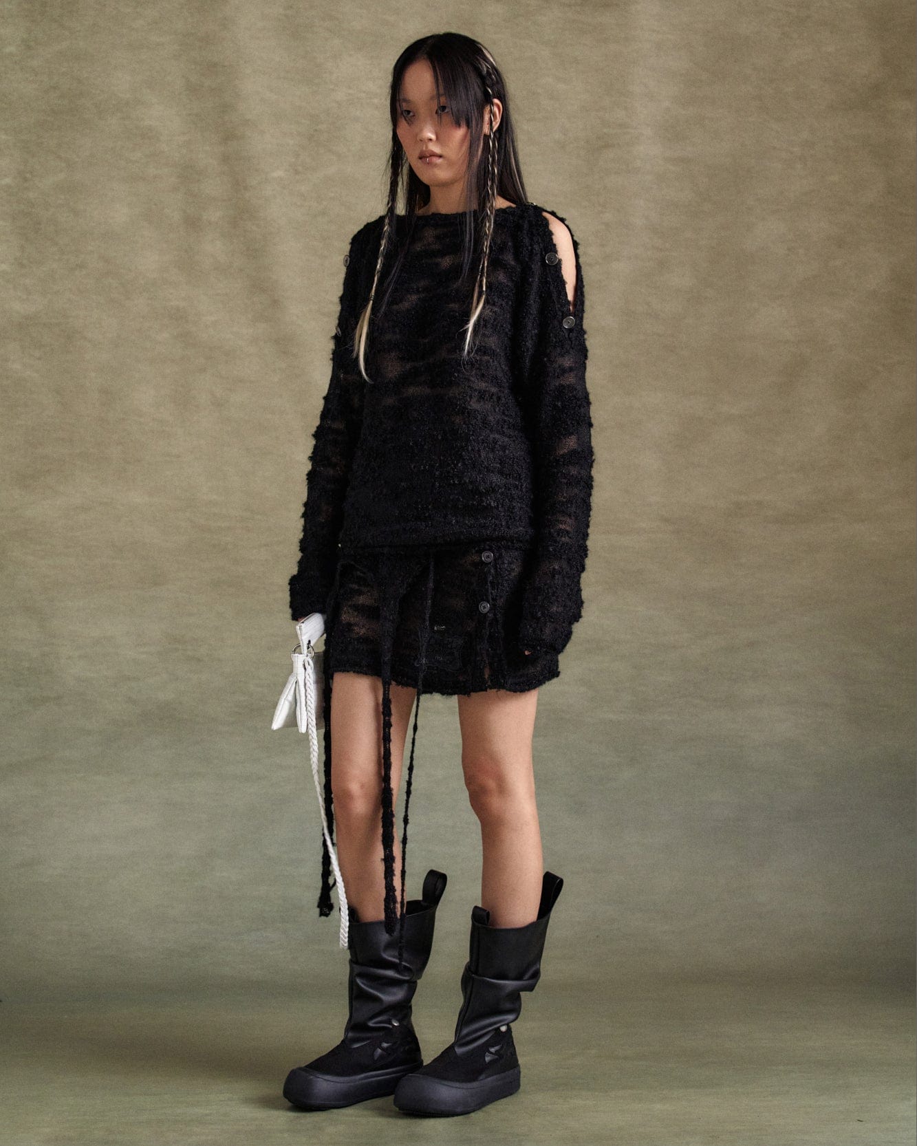 기타 FIFI BUTTON PULLOVER KNIT atb1261w(BLACK)