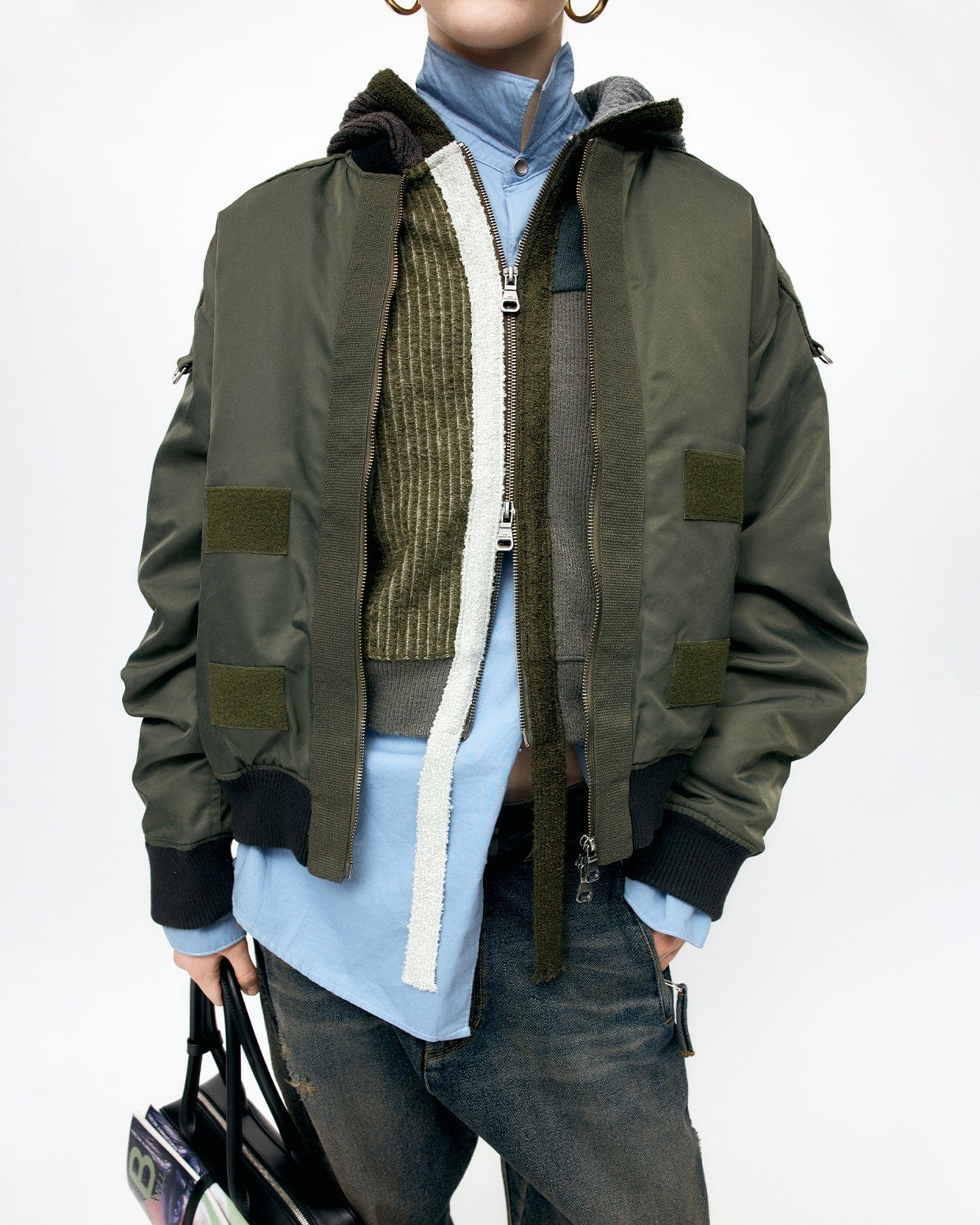 기타 FLIGHT LAYERED WASHED BOMBER JACKET awa708m(KHAKI)