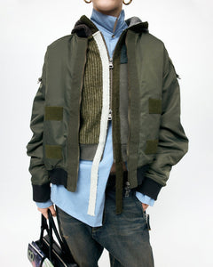 기타 FLIGHT LAYERED WASHED BOMBER JACKET awa708m(KHAKI)