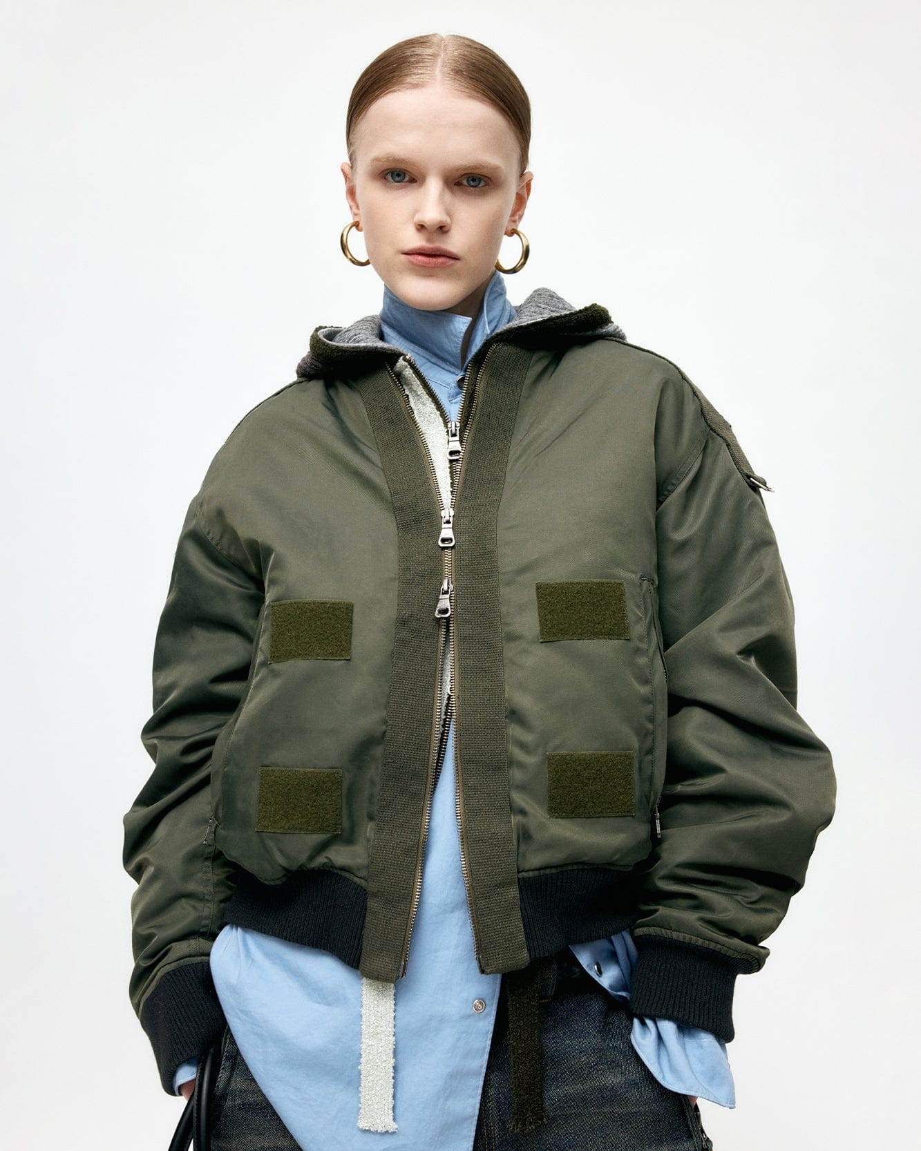 기타 FLIGHT LAYERED WASHED BOMBER JACKET awa708m(KHAKI)