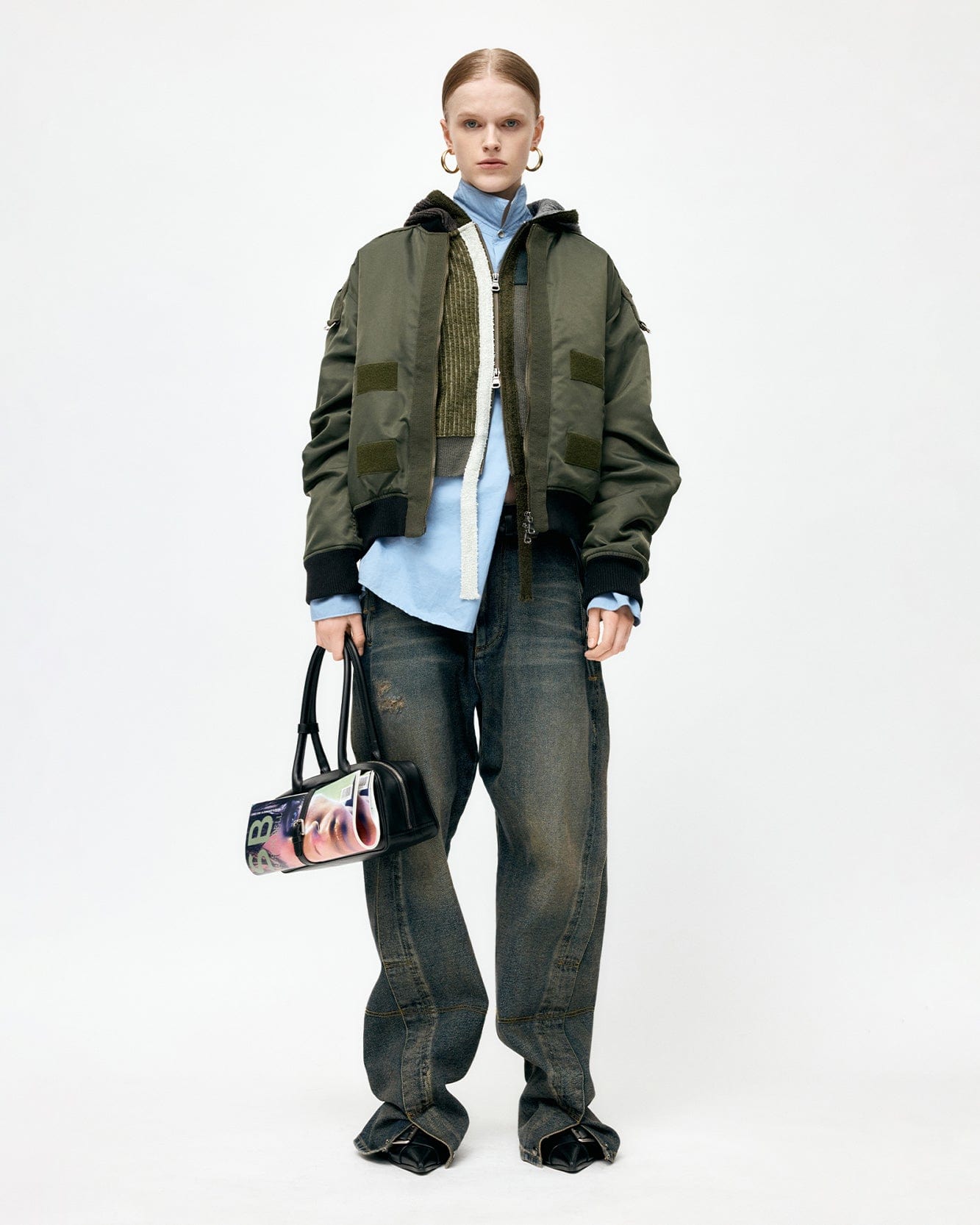 기타 FLIGHT LAYERED WASHED BOMBER JACKET awa708m(KHAKI)