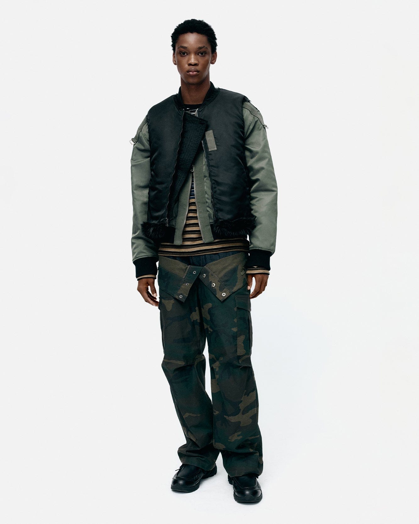 기타 FLIGHT LAYERED WASHED BOMBER JACKET awa708m(KHAKI)