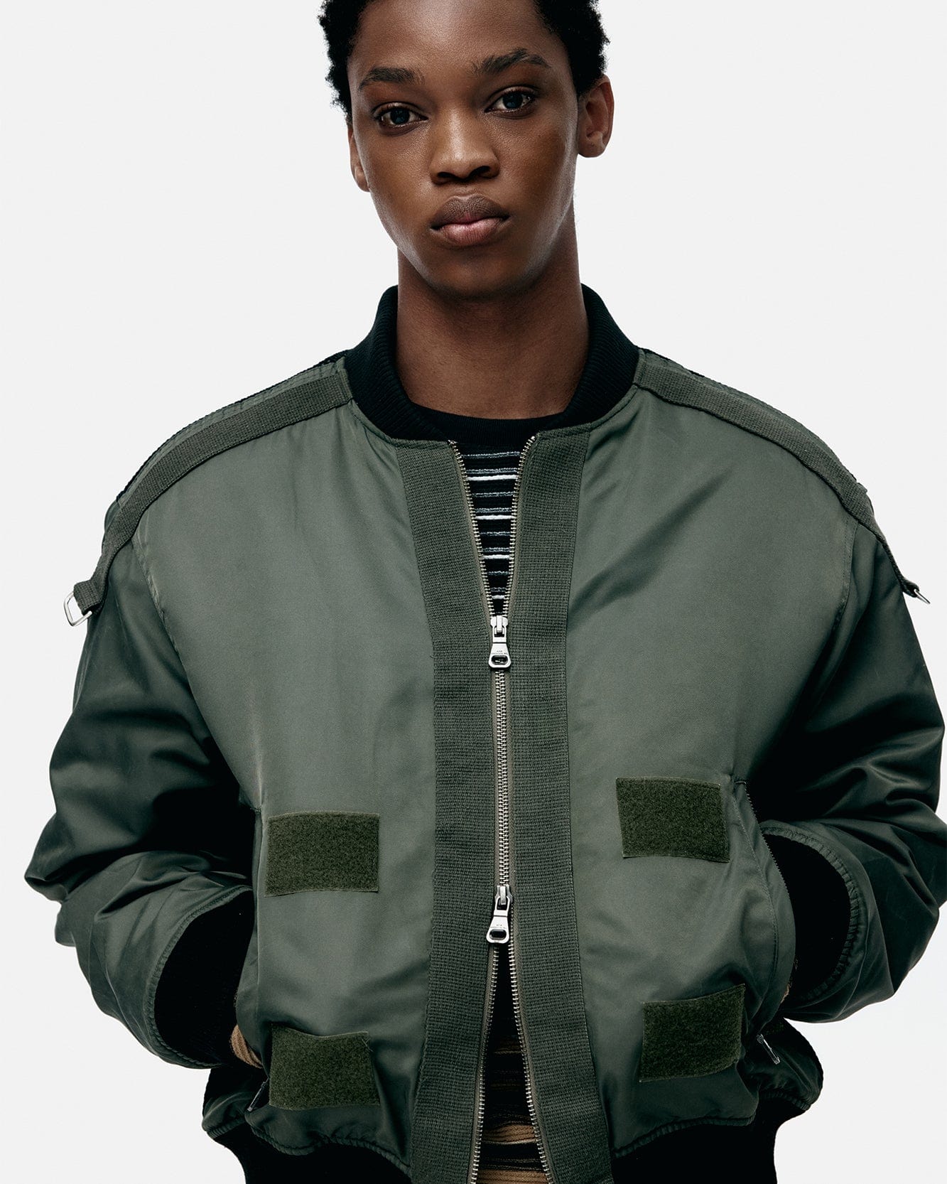 기타 FLIGHT LAYERED WASHED BOMBER JACKET awa708m(KHAKI)