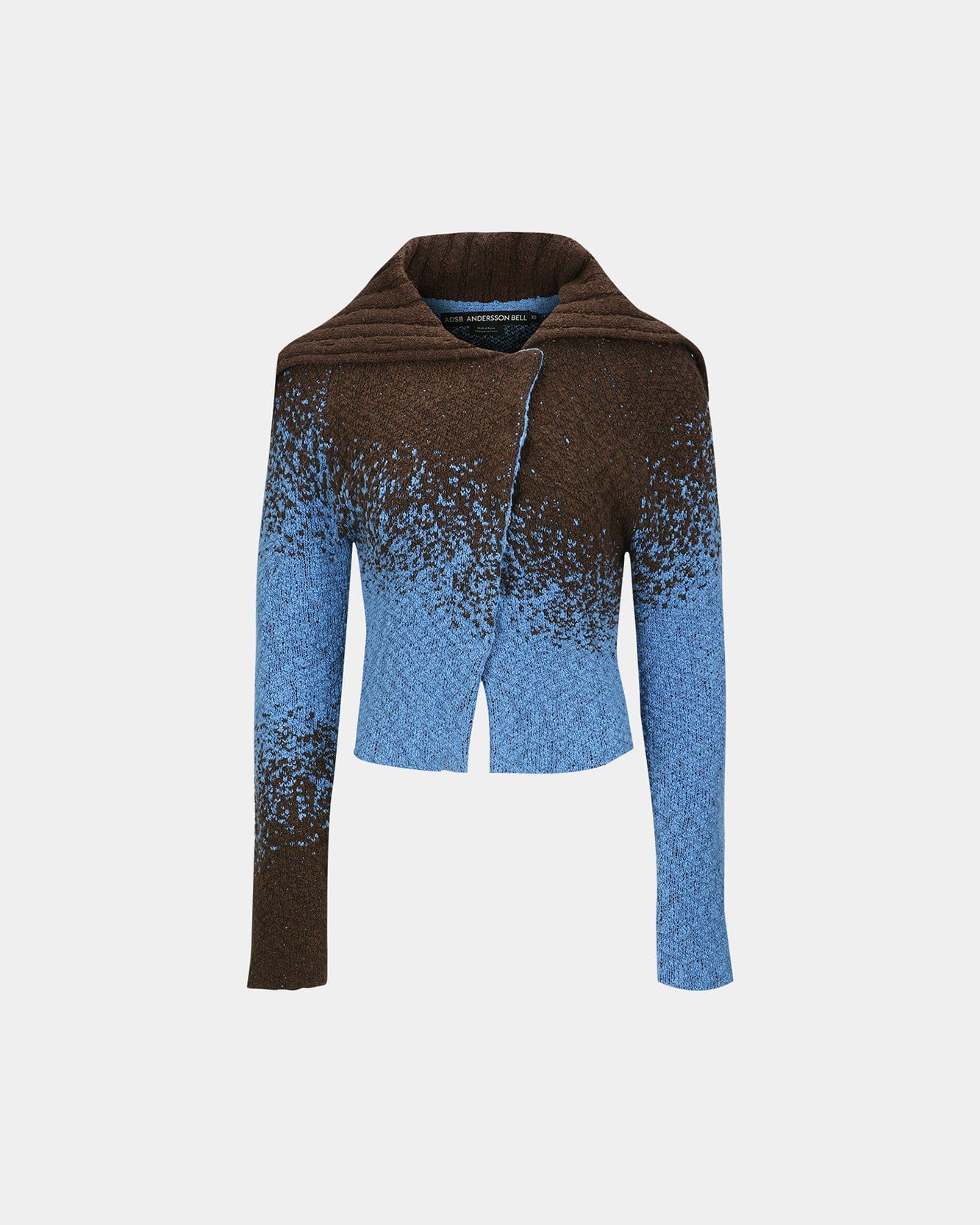 기타 FLOW JAQUARD SHORT CARDIGAN atb1358w(BLUE/BROWN)