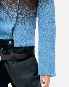 기타 FLOW JAQUARD SHORT CARDIGAN atb1358w(BLUE/BROWN)