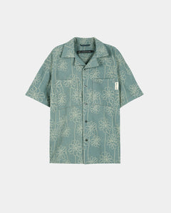 FLOWER EMBROIDERY OPEN COLLAR SHIRT atb1446m(BLUE) – Andersson Bell