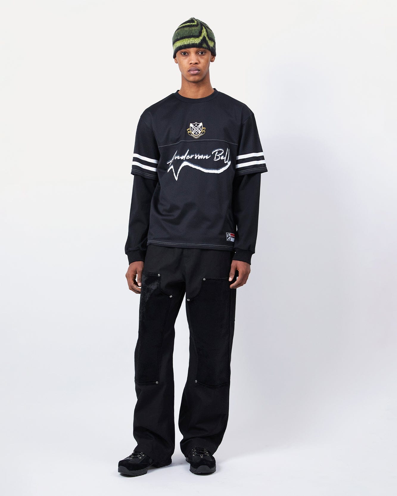 기타 FOOTBALL LAYERED LONG SLEEVE T-SHIRT atb1380m(BLACK)