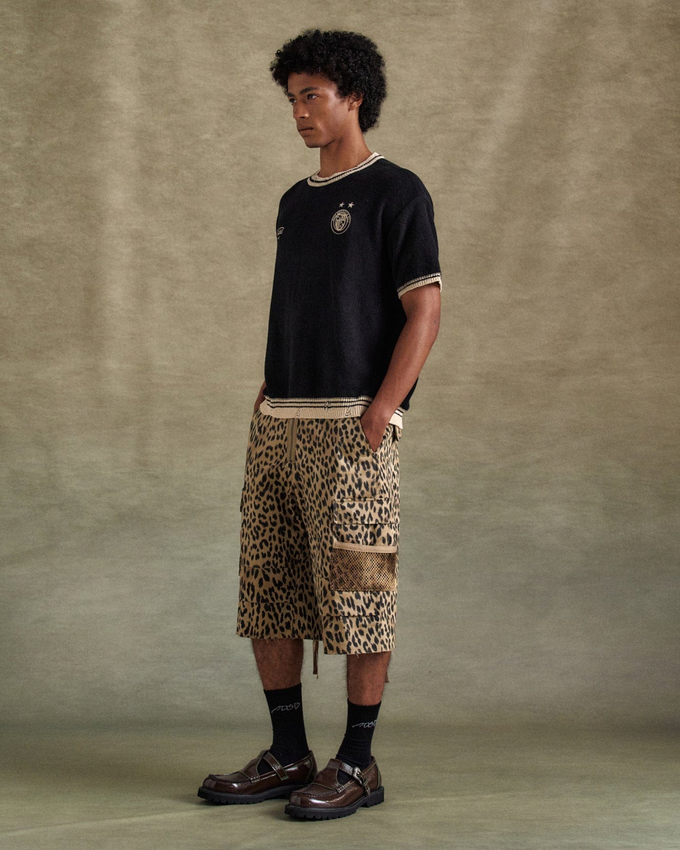 기타 FOOTBALL SHORT SLEEVE SWEATER atb1285m(BLACK)