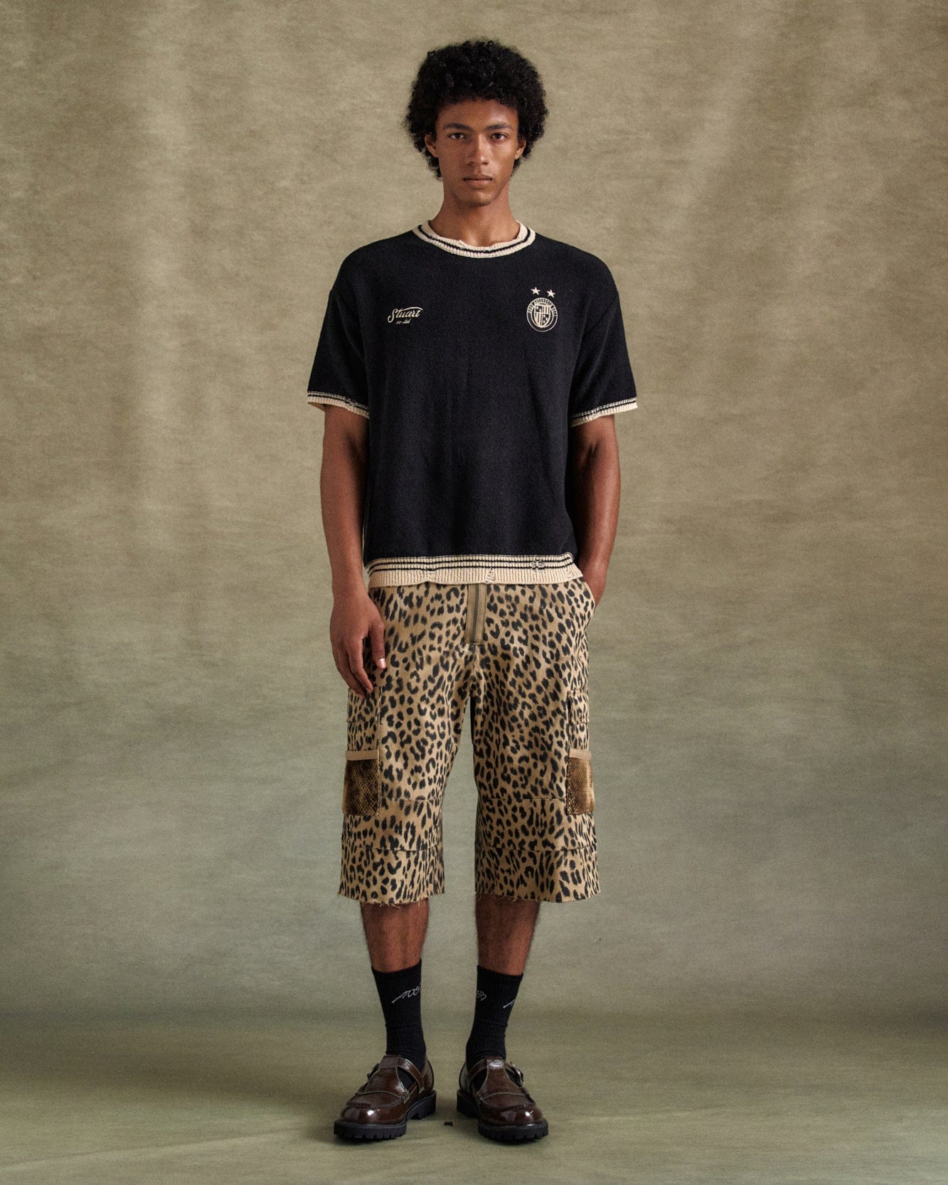 기타 FOOTBALL SHORT SLEEVE SWEATER atb1285m(BLACK)