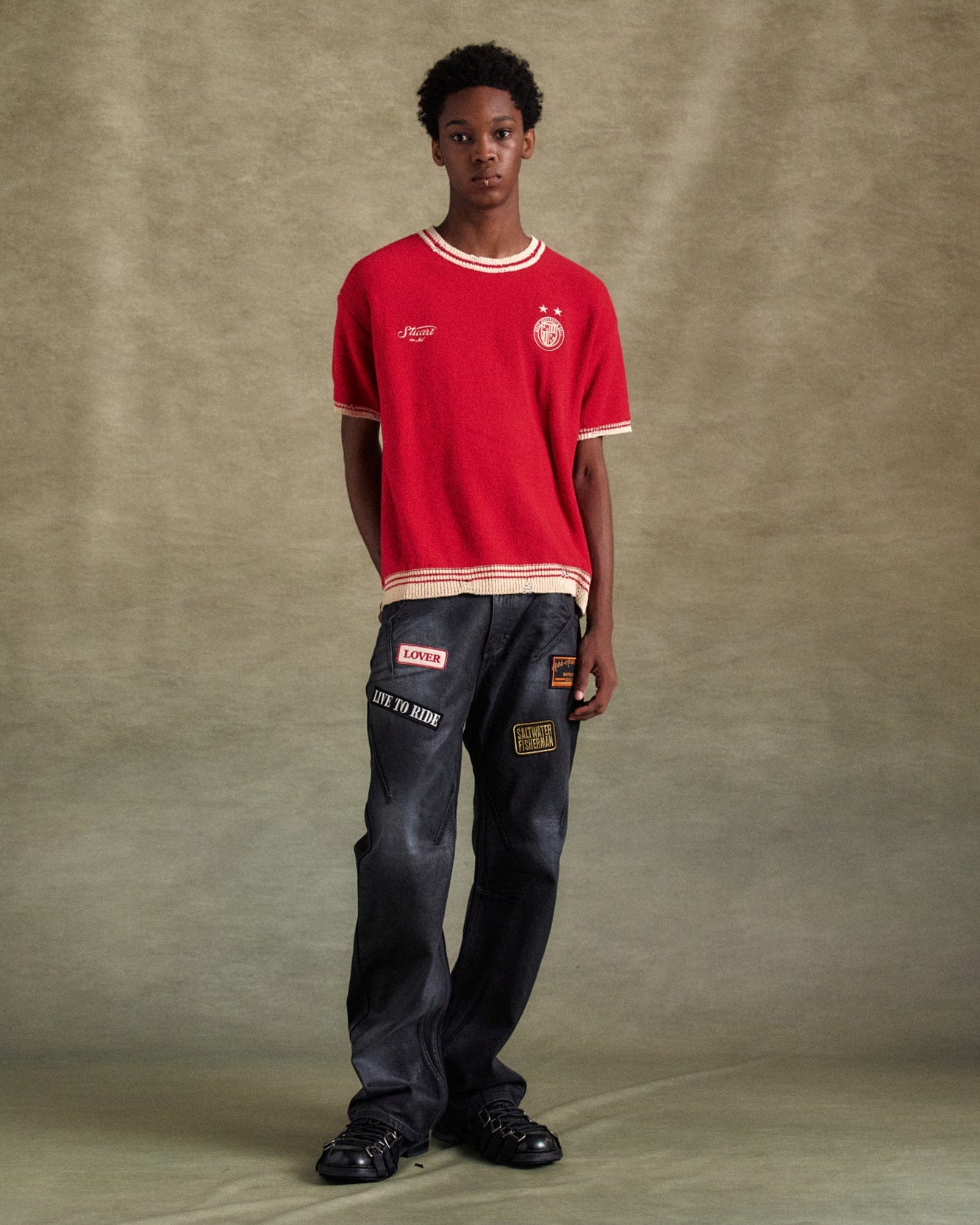 기타 FOOTBALL SHORT SLEEVE SWEATER atb1285m(RED)