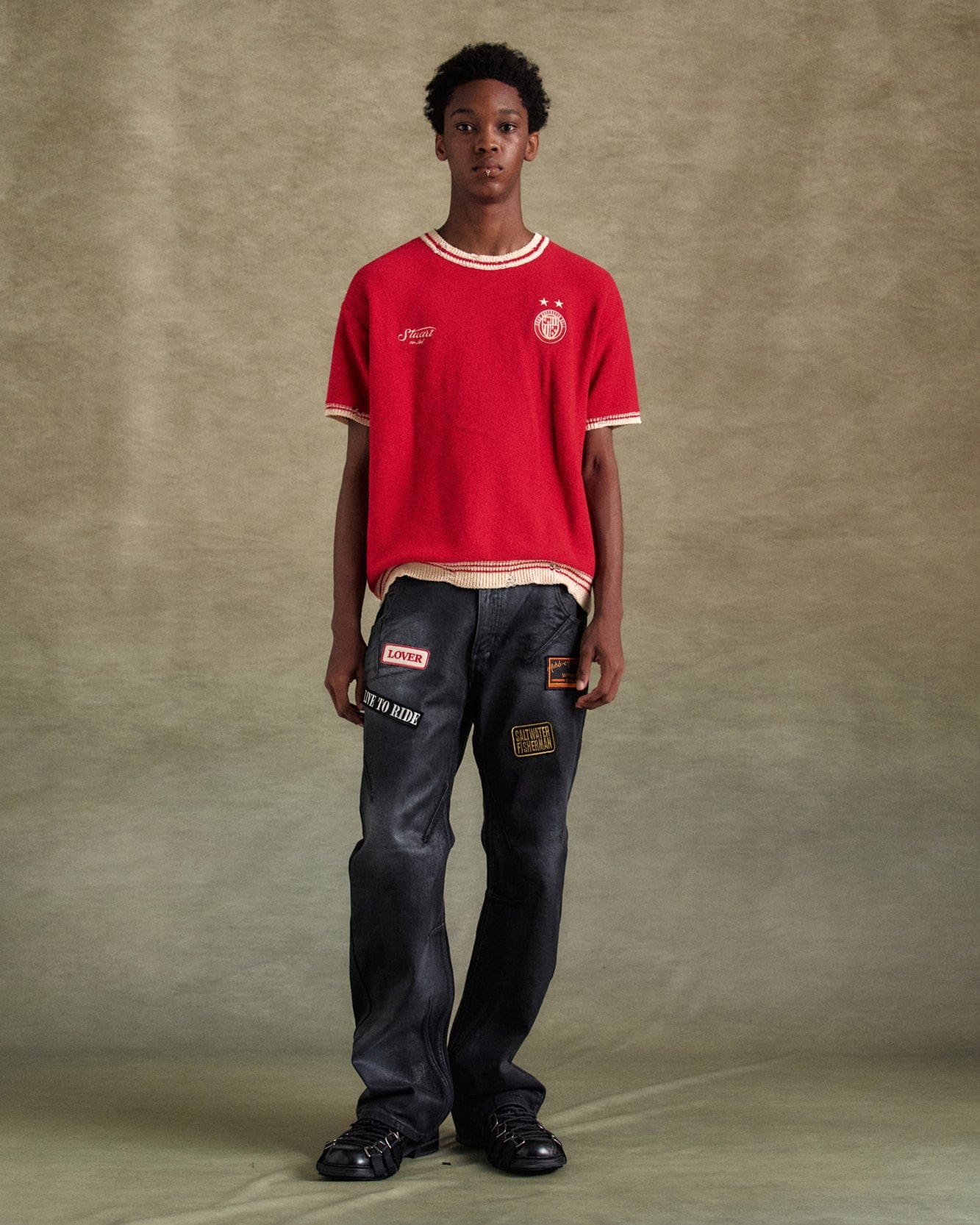 기타 FOOTBALL SHORT SLEEVE SWEATER atb1285m(RED)