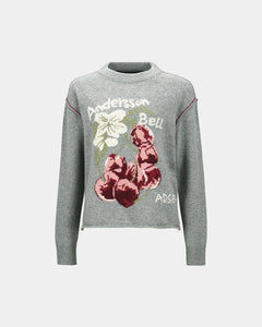 기타 FRUIT INTARSIA CREWNECK SWEATER atb1384w(GREY)