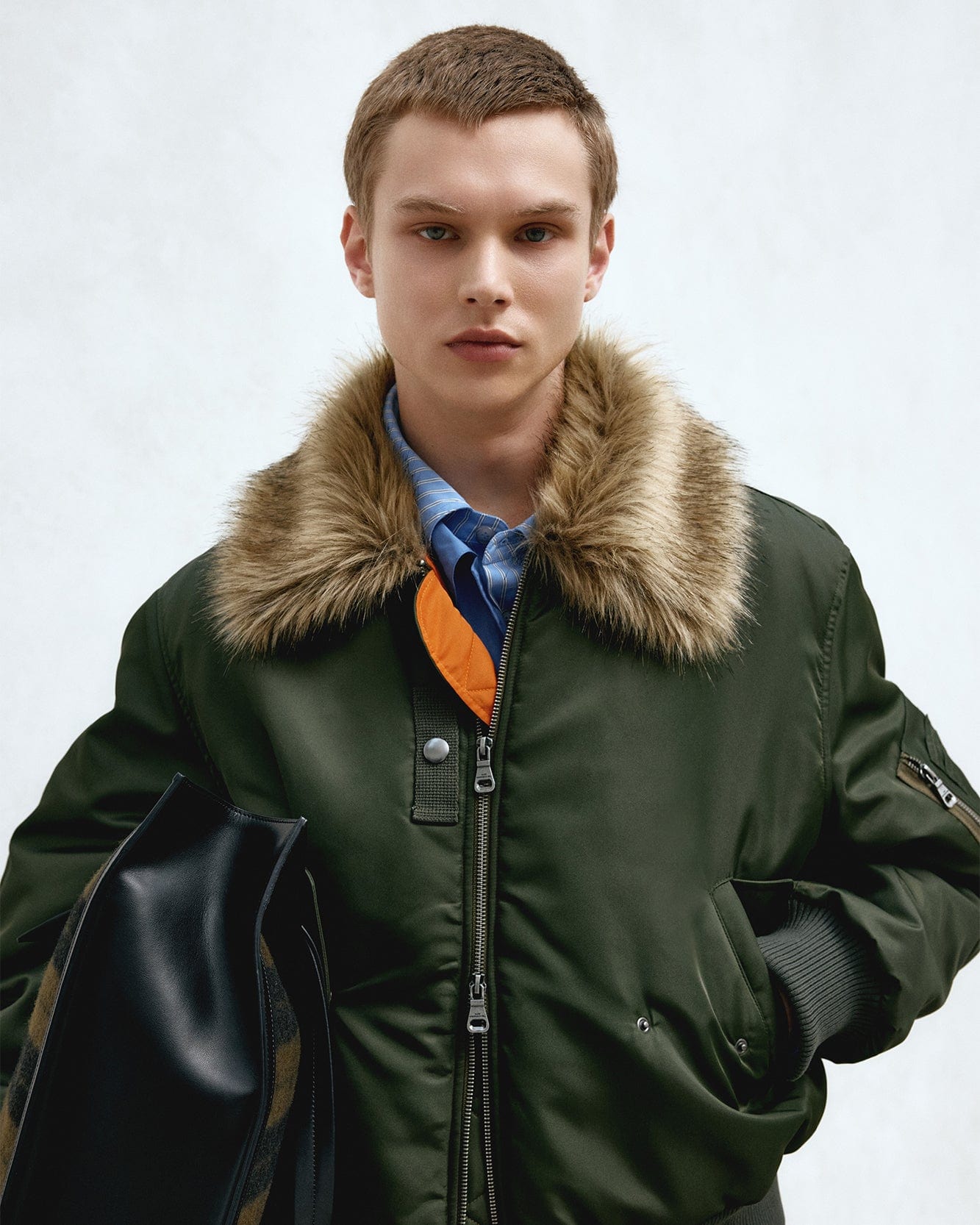 기타 FUR COLLAR MA-1 BOMBER awa737u(KHAKI)