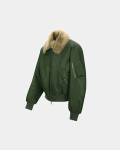기타 FUR COLLAR MA-1 BOMBER awa737u(KHAKI)