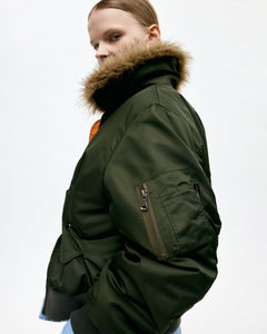 기타 FUR COLLAR MA-1 BOMBER awa737u(KHAKI)