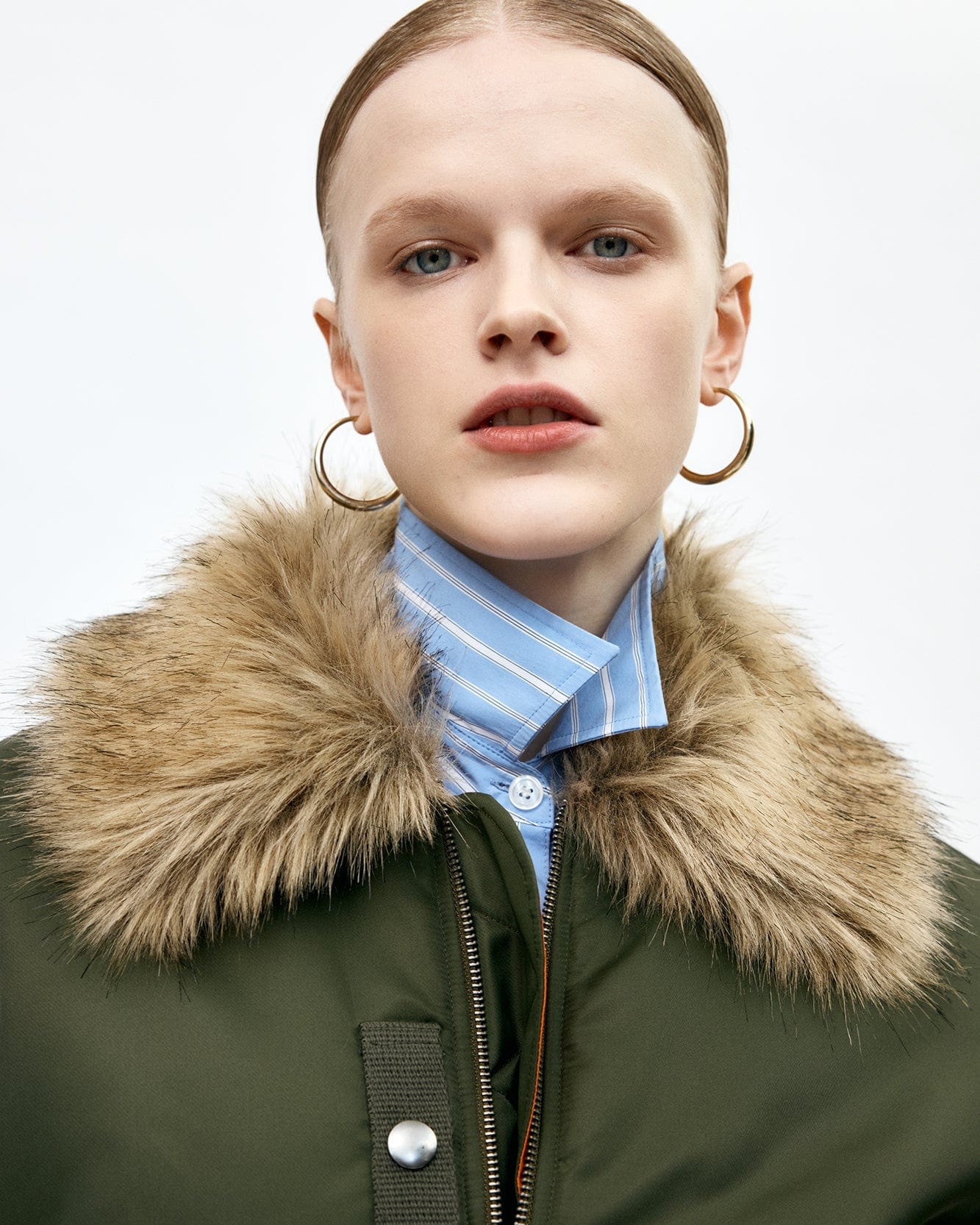 기타 FUR COLLAR MA-1 BOMBER awa737u(KHAKI)