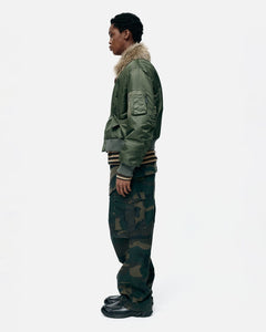 기타 FUR COLLAR MA-1 BOMBER awa737u(KHAKI)