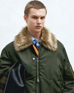 기타 FUR COLLAR MA-1 BOMBER awa737u(KHAKI)