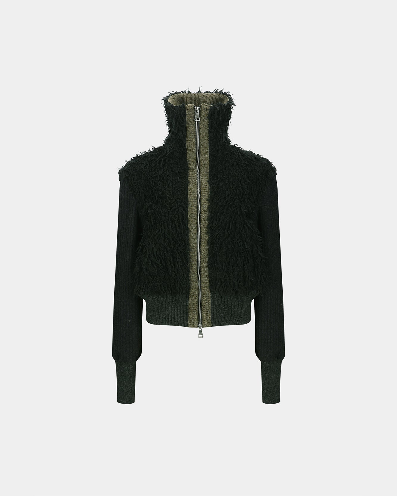 기타 FUR COMBO KNIT TOP atb1393w(BLACK)
