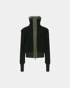 기타 FUR COMBO KNIT TOP atb1393w(BLACK)