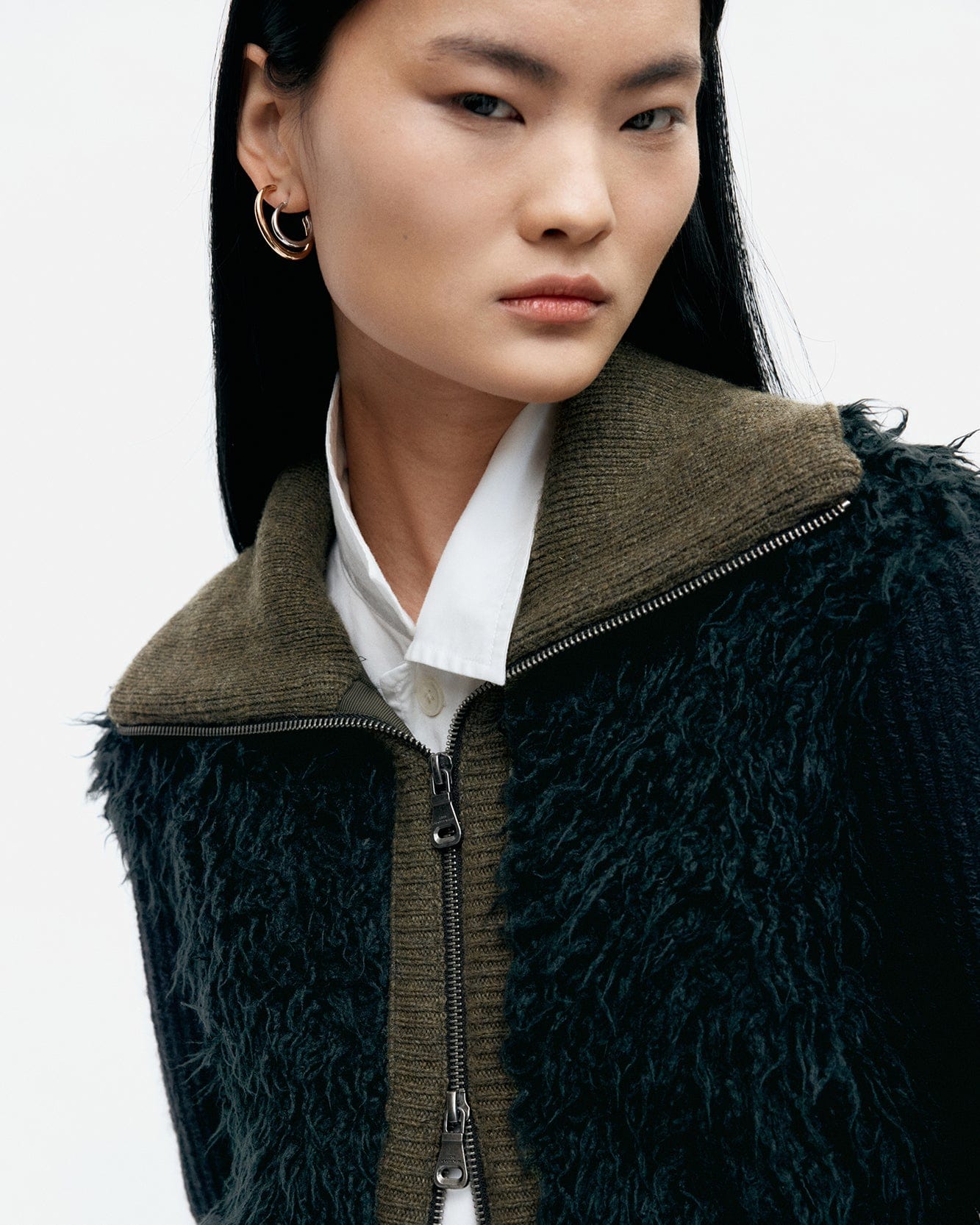 기타 FUR COMBO KNIT TOP atb1393w(BLACK)