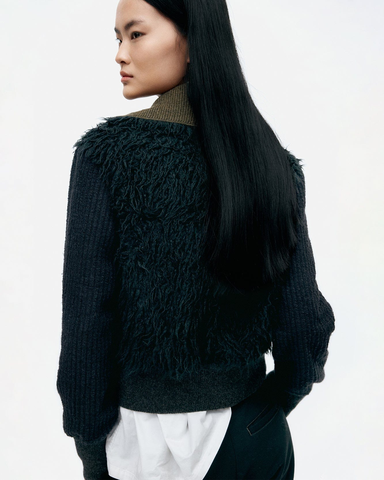 기타 FUR COMBO KNIT TOP atb1393w(BLACK)