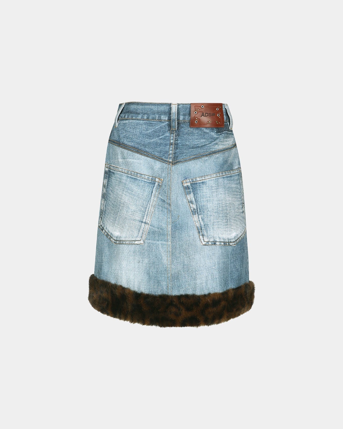 기타 FUR-EDGED DENIM PRINT SKIRT apa863w(BLUE)
