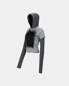 기타 GATHERED HOODIE JERSEY TOP atb1395w(GREY)