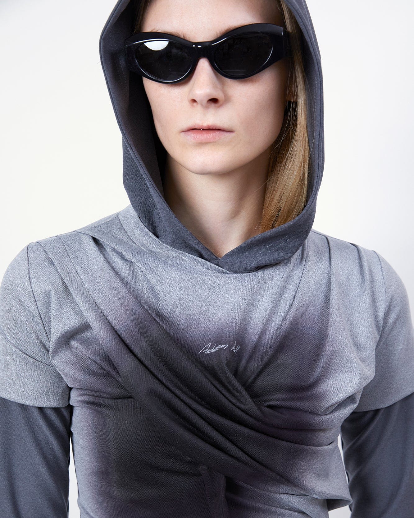 기타 GATHERED HOODIE JERSEY TOP atb1395w(GREY)