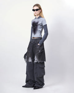 기타 GATHERED HOODIE JERSEY TOP atb1395w(GREY)