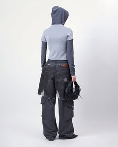 기타 GATHERED HOODIE JERSEY TOP atb1395w(GREY)