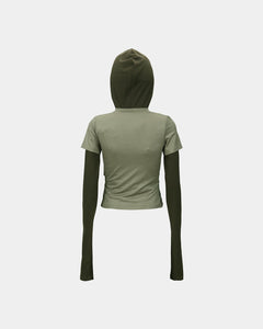 기타 GATHERED HOODIE JERSEY TOP atb1395w(KHAKI)