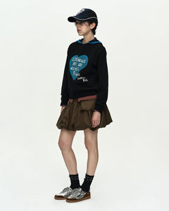 기타 GIRLS HEART MESSAGE CREW-NECK SWEATER atb1464w(BLACK)