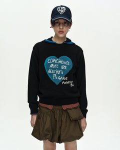 기타 GIRLS HEART MESSAGE CREW-NECK SWEATER atb1464w(BLACK)