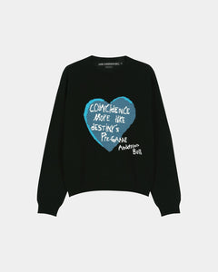기타 GIRLS HEART MESSAGE CREW-NECK SWEATER atb1464w(BLACK)