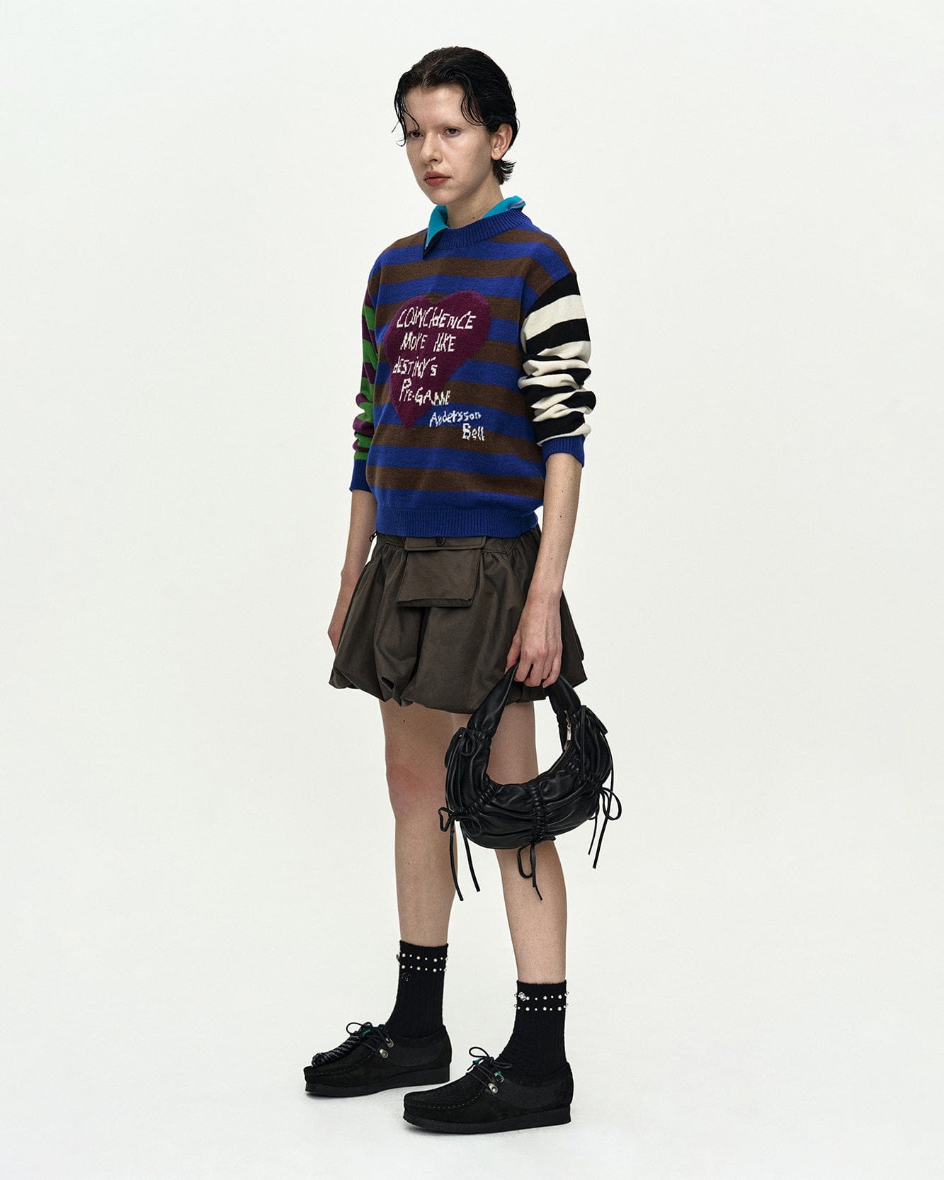 기타 GIRLS HEART MESSAGE CREW-NECK SWEATER atb1464w(BLUE/GREEN)