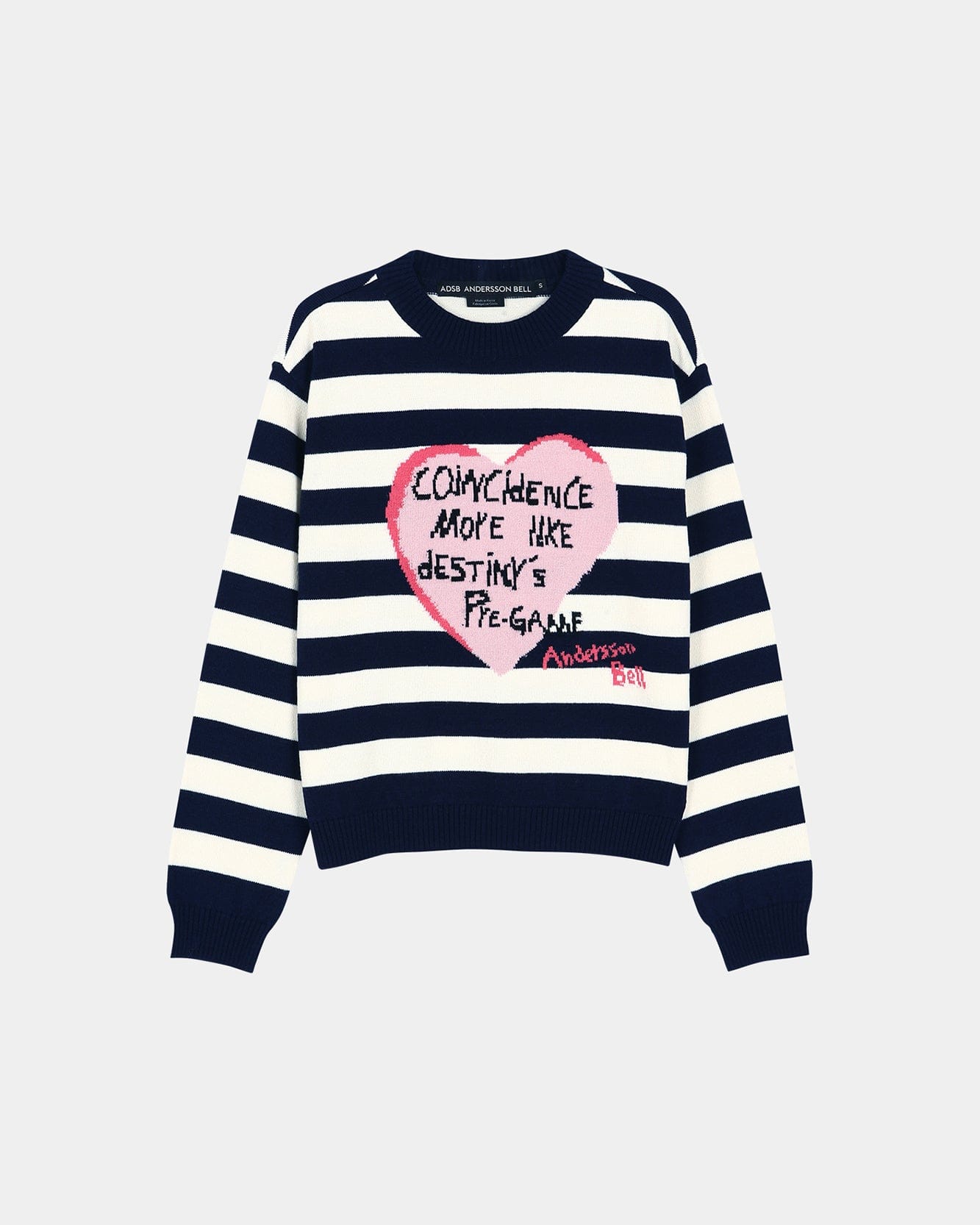 기타 GIRLS HEART MESSAGE CREW-NECK SWEATER atb1464w(NAVY/IVORY)