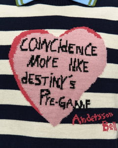 기타 GIRLS HEART MESSAGE CREW-NECK SWEATER atb1464w(NAVY/IVORY)