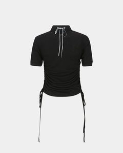 기타 HALTER STRING PIQUÉ POLO SHIRTS atb1255w(BLACK)
