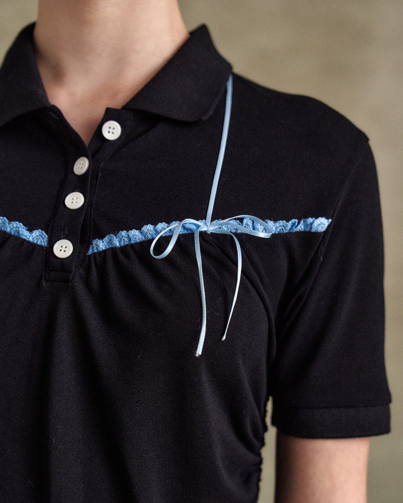 기타 HALTER STRING PIQUÉ POLO SHIRTS atb1255w(BLACK)